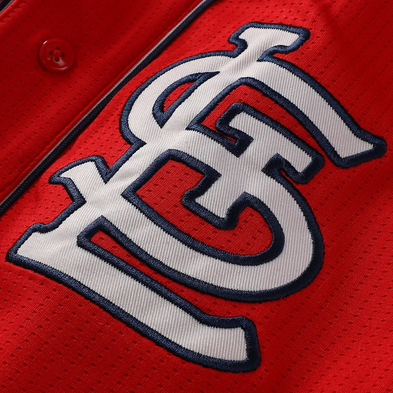 Men's Stitches Red St. Louis Cardinals Team Color Full-Button Fashion Jersey