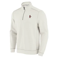 Men's Tommy Bahama Cream St. Louis Cardinals Sport Tobago Bay Tri-Blend Half-Zip Sweatshirt