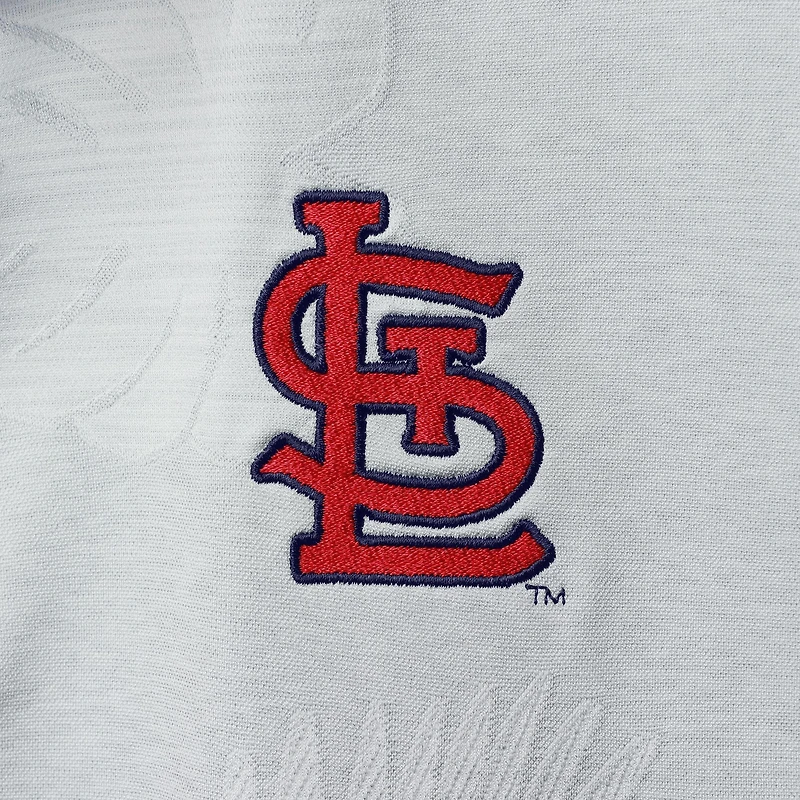 Polo pour homme Tommy Bahama Gris Cardinals de Saint-Louis Palm Coast Delray Fond IslandZone Allover