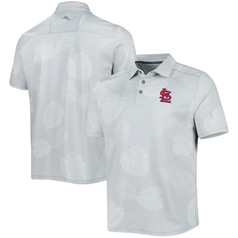 Polo pour homme Tommy Bahama Gris Cardinals de Saint-Louis Palm Coast Delray Fond IslandZone Allover