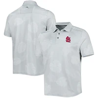 Polo pour homme Tommy Bahama Gris Cardinals de Saint-Louis Palm Coast Delray Fond IslandZone Allover