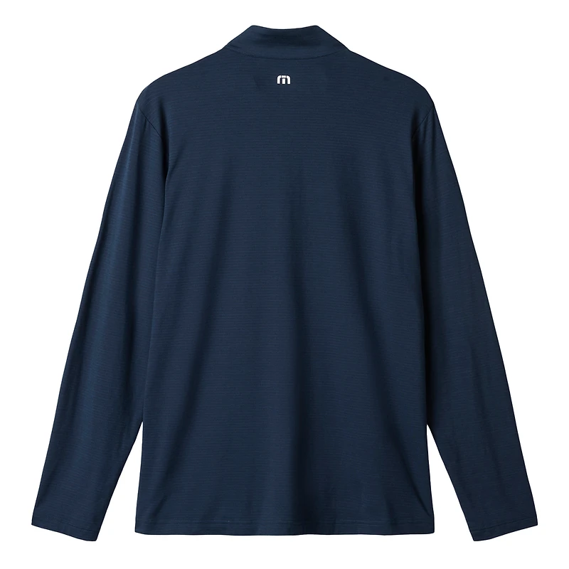 Men's TravisMathew Heather Navy St. Louis Cardinals Bullpen Quarter-Zip Pullover