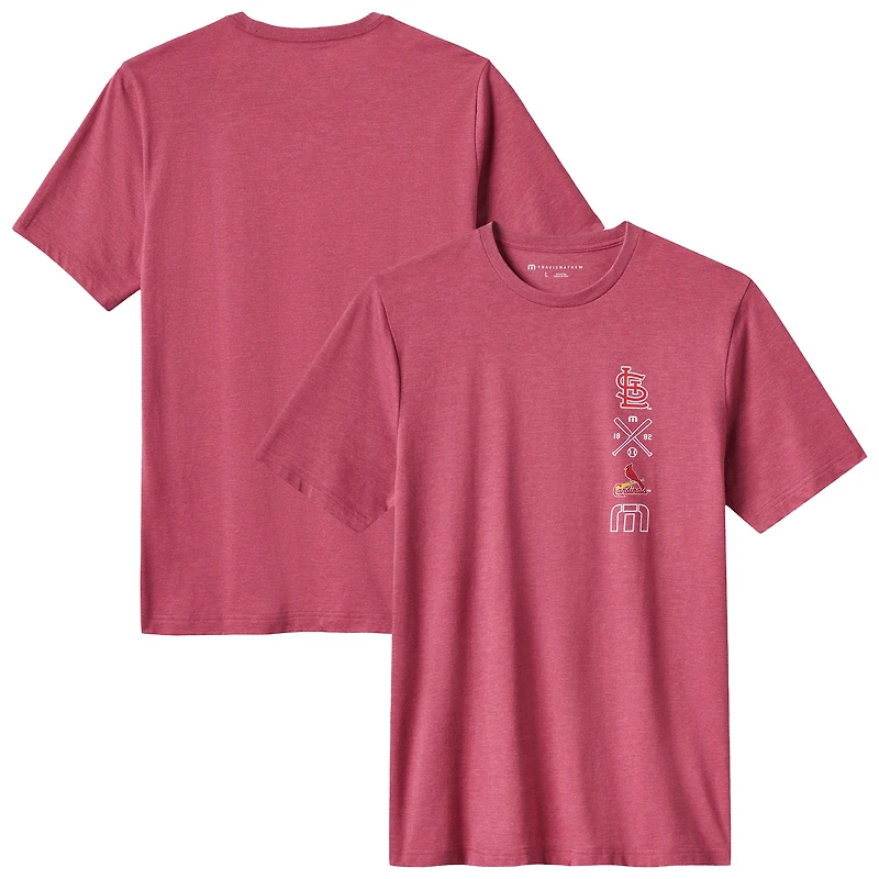 T-shirt Travis Matthews Sunset Slam 2.0 rouge chiné pour homme des Cardinals de Saint-Louis