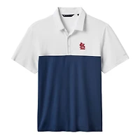 Polo tri-blend blanc/bleu marine TravisMathew pour homme, motif Home Run Leader des Cardinals de Saint-Louis