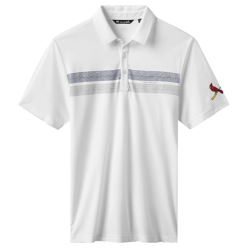 Polo tri-blend blanc TravisMathew pour homme, Cardinals de Saint-Louis