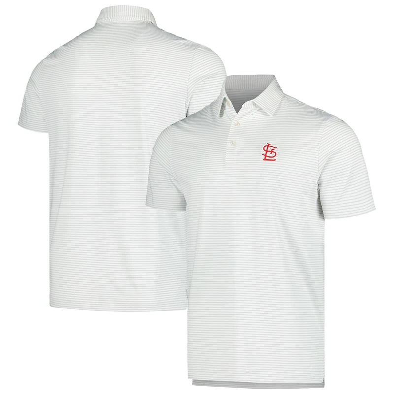 Men's Vineyard Vines Gray St. Louis Cardinals Bradley Stripe Polo