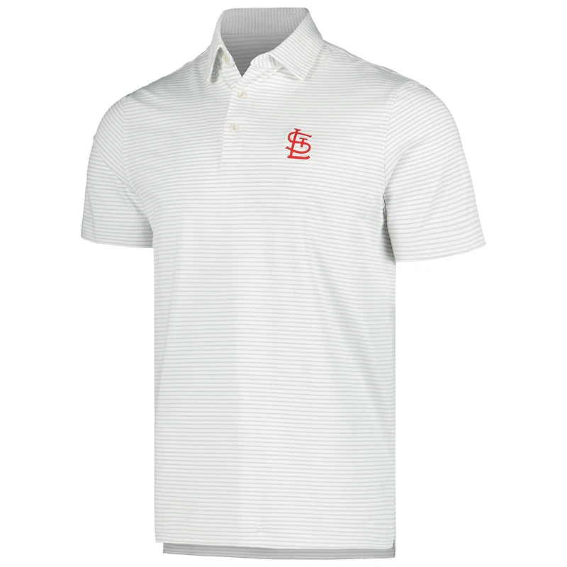 Polo à rayures Bradley Vineyard Vines pour hommes, gris, St. Louis Cardinals