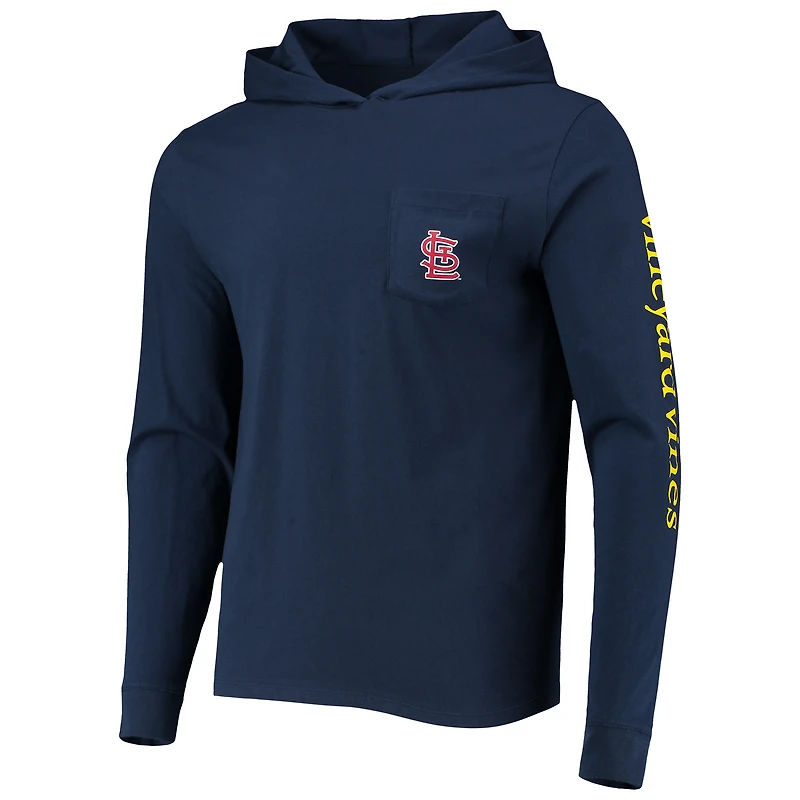 T-shirt à capuche manches longues Vineyard Vines pour hommes, bleu marine