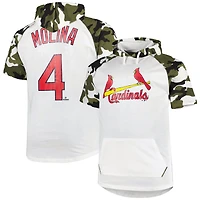 Men's Yadier Molina White/Camo St. Louis Cardinals Player Big & Tall Raglan Hoodie T-Shirt