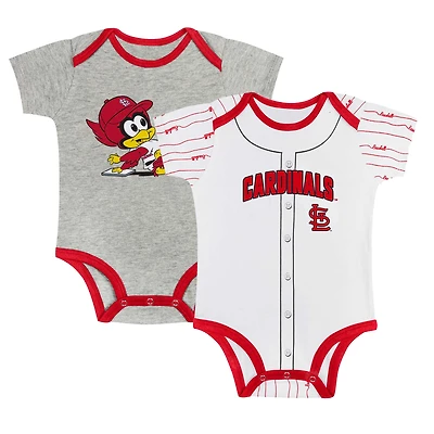 Ensemble de deux bodys Play Ball pour nouveau-nés et nourrissons, gris/blanc, St. Louis Cardinals