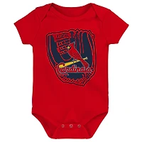 Newborn & Infant Navy/Red/White St. Louis Cardinals Minor League Player Three-Pack Bodysuit Set