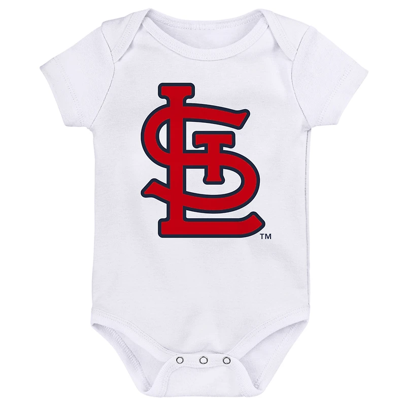 Newborn & Infant Navy/Red/White St. Louis Cardinals Minor League Player Three-Pack Bodysuit Set