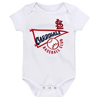 Newborn & Infant Navy/White/Heather Gray St. Louis Cardinals Biggest Little Fan 3-Pack Bodysuit Set
