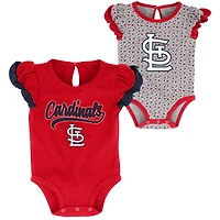 Ensemble de deux bodys Scream & Shout pour nouveau-nés et nourrissons, rouge/gris chiné, St. Louis Cardinals