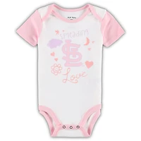 Ensemble body et tutu avec leggings pour nouveau-nés bébés Cardinals de Saint-Louis blancs/roses