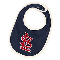 Ensemble trois pièces pour nouveau-né Outerstuff bleu marine St. Louis Cardinals Up One : body, bavoir et chaussons