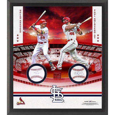 Nolan Arenado & Paul Goldschmidt St. Louis Cardinals Multi-Signed Framed Two Baseball Shadowbox Collage