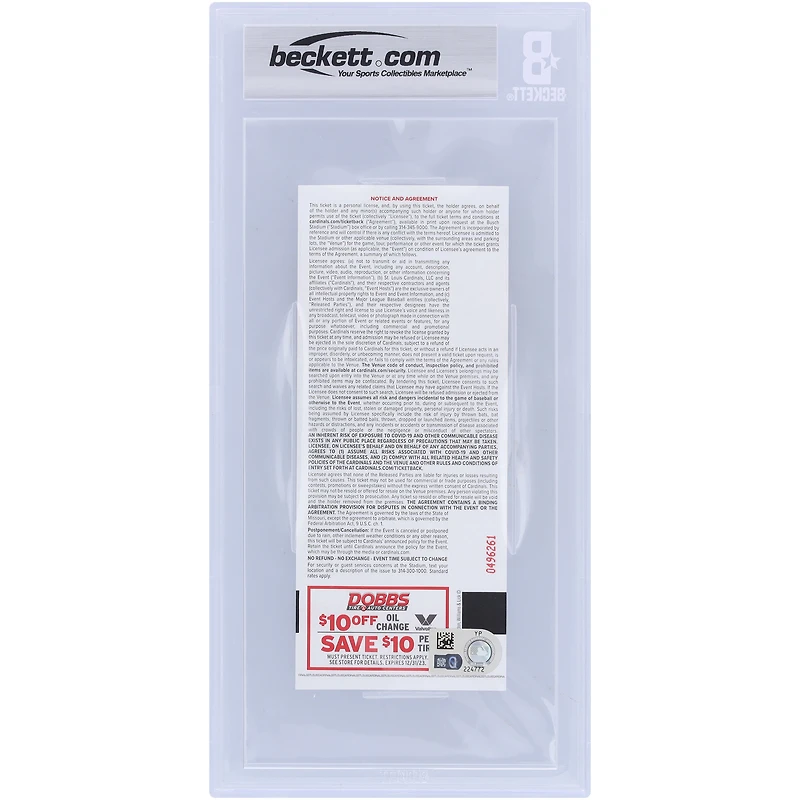 Nolan Arenado St. Louis Cardinals Autographed Beckett Fanatics Witnessed Authenticated 9/10 Ticket from May 17, 2023 - 1,000th Career RBI