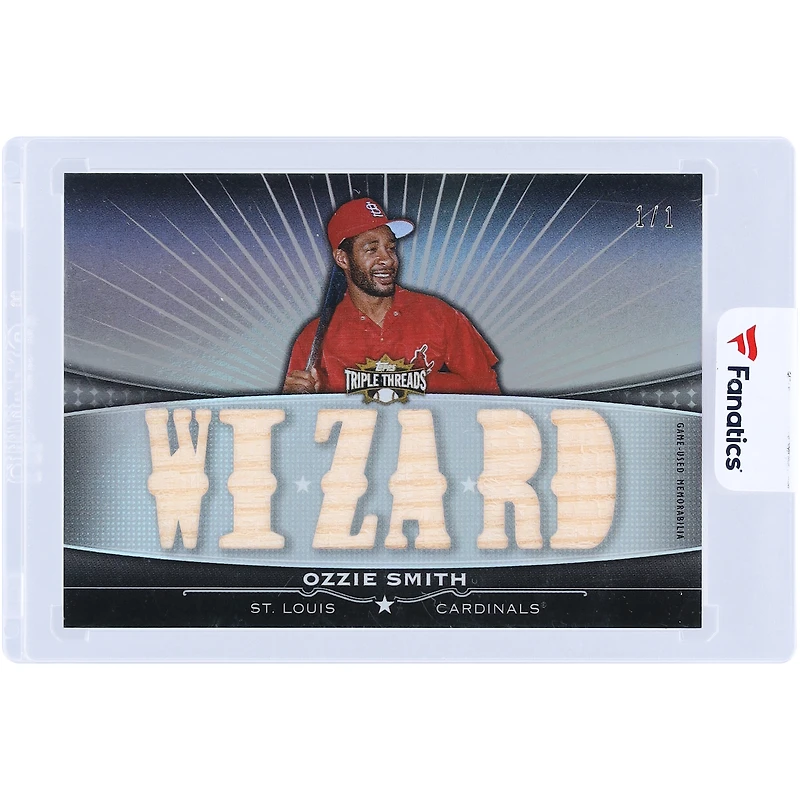 Ozzie Smith St. Louis Cardinals 2011 Topps Triple Threads Multi Game-Used Relics #TTFR-4 #1/1 Card