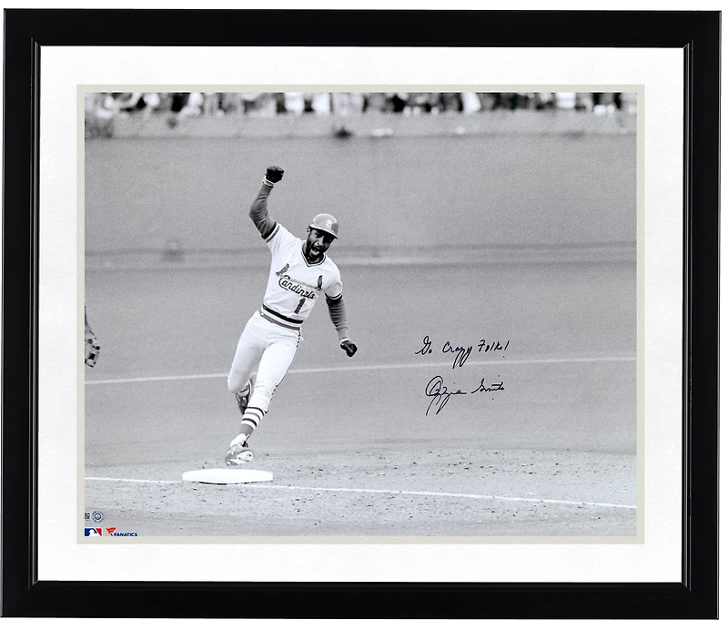 Ozzie Smith St. Louis Cardinals Autographed 16" x 20" 1985 NLCS Photograph with "Go Crazy Folks!" Inscription