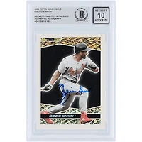 Carte Topps Black Gold 1993 n° 20 d'Ozzie Smith (Cardinals de Saint-Louis), autographiée et authentifiée par Beckett Fanatics Witnessed (n° 10).