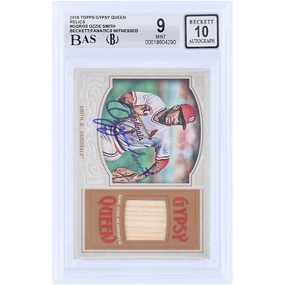 Ozzie Smith St. Louis Cardinals Autographed 2016 Topps GQ GU Relic #GQR-OS Beckett Fanatics Witnessed Authenticated /10 Card