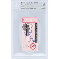 Billet de match autographié par Ozzie Smith (St. Louis Cardinals) pour sa dernière saison, authentifié par Beckett Fanatics Witnessed (Auto 10) le 16 août 1996