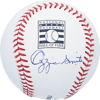 Balle de baseball autographiée par Ozzie Smith, des Cardinals de Saint-Louis, avec le logo du Temple de la renommée