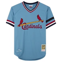Maillot authentique Mitchell & Ness bleu clair autographié par Ozzie Smith des Cardinals de St. Louis