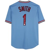 Ozzie Smith St. Louis Cardinals Autographed Light Blue Nike Cooperstown Collection Replica Jersey with "The Wizard" Inscription
