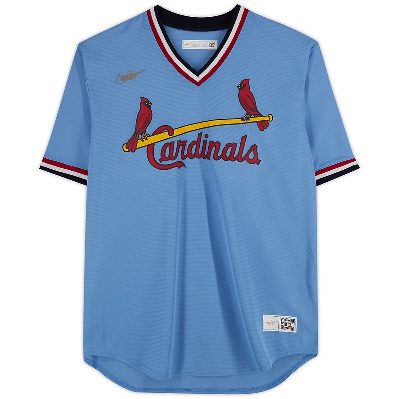 Ozzie Smith St. Louis Cardinals Autographed Light Blue Nike Cooperstown Collection Replica Jersey with "The Wizard" Inscription