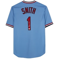 Ozzie Smith St. Louis Cardinals Autographed Light Blue Nike Cooperstown Collection Replica Jersey