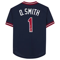 Maillot authentique Mitchell & Ness bleu marine autographié par Ozzie Smith des Cardinals de St. Louis
