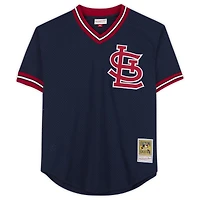 Maillot authentique Mitchell & Ness bleu marine autographié par Ozzie Smith des Cardinals de St. Louis