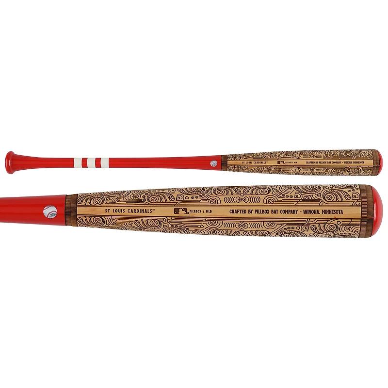Ozzie Smith St. Louis Cardinals Autographed Pillbox Bat Company Mural Series Bat with Multiple Inscriptions