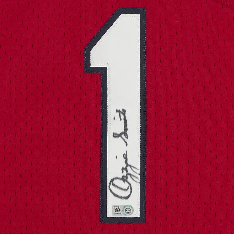 Maillot authentique rouge autographié Mitchell & Ness des Cardinals de St. Louis par Ozzie Smith