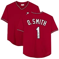 Maillot authentique rouge autographié Mitchell & Ness des Cardinals de St. Louis par Ozzie Smith