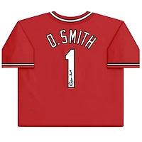 Maillot authentique rouge autographié Mitchell & Ness des Cardinals de St. Louis par Ozzie Smith