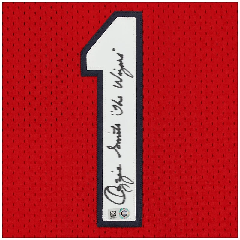 Ozzie Smith St. Louis Cardinals Autographed Scarlett Mitchell & Ness Batting Practice Jersey with "The Wizard" Inscription