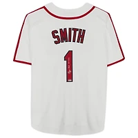 Maillot réplique blanc dédicacé par Ozzie Smith des Cardinals de St. Louis de la collection Nike Cooperstown avec inscription « HOF 2002 »
