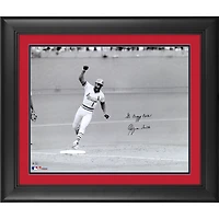 Photo encadrée et autographiée d'Ozzie Smith, des Cardinals de Saint-Louis, format 40 x 50 cm, commémorant son home run victorieux lors du match 5 de la série de championnat de la Ligue nationale de 1985, avec l'inscription « Allez les fous ! »