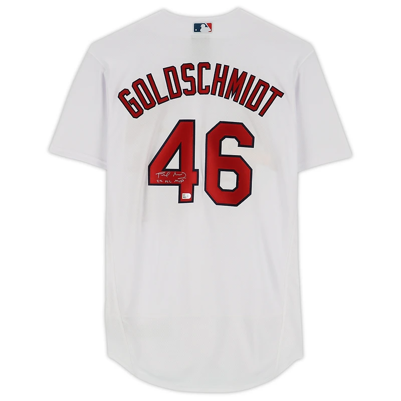 Paul Goldschmidt St. Louis Cardinals 2022 NL MVP Autographed White Nike Authentic Jersey with ''22 NL MVP'' Inscription