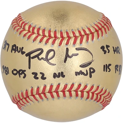 Paul Goldschmidt St. Louis Cardinals Autographed 2022 NL MVP Gold Leather Baseball with Multiple MVP Stats Inscriptions - Limited Edition of 46