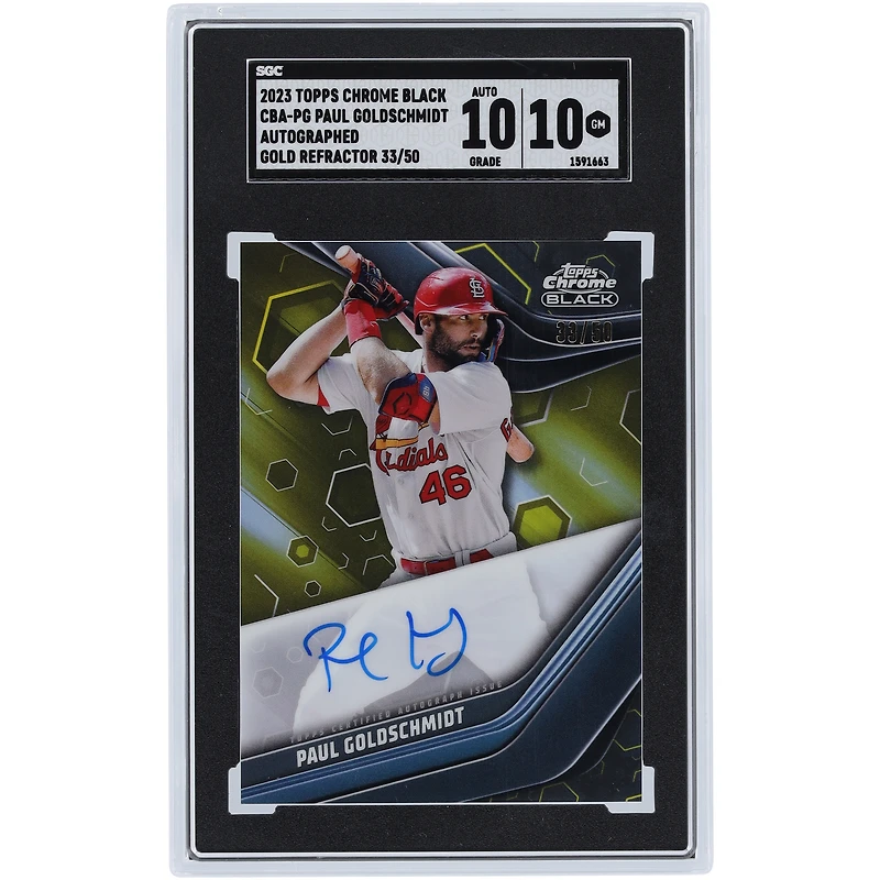 Paul Goldschmidt St. Louis Cardinals Autographed 2023 Topps Chrome Black Gold Refractor #CBA-PG #33/50 SGC Authenticated 10/10 Card