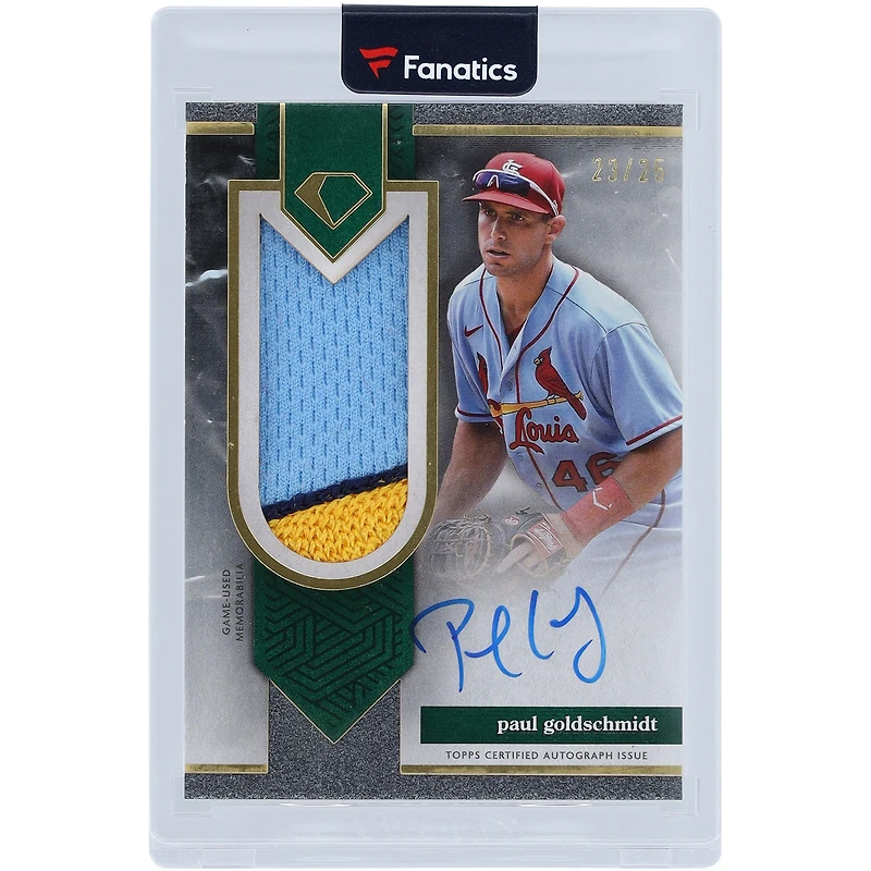 Paul Goldschmidt St. Louis Cardinals Autographed 2024 Topps Diamond Icons Autograph Jumbo Patch 3 Color Relic #AJP-PGO #23/25 Card