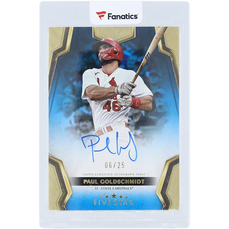 Paul Goldschmidt St. Louis Cardinals Autographed 2024 Topps Five Star Blue #FSA-PG #6/25 Card 