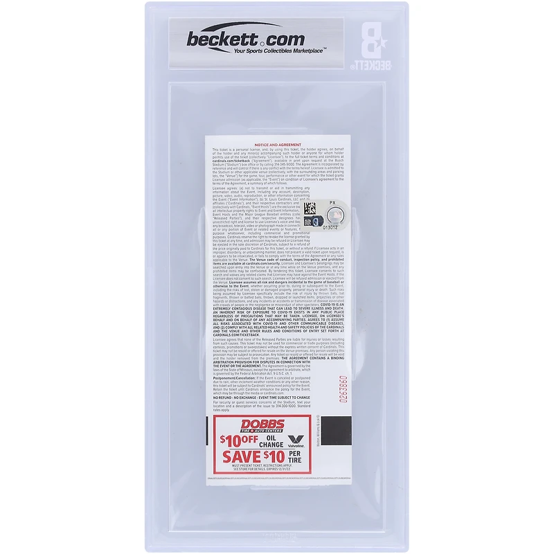 Paul Goldschmidt St. Louis Cardinals Autographed Beckett Fanatics Witnessed Authenticated Auto 10 Ticket from July 16, 2022 - 300th Career Home Run