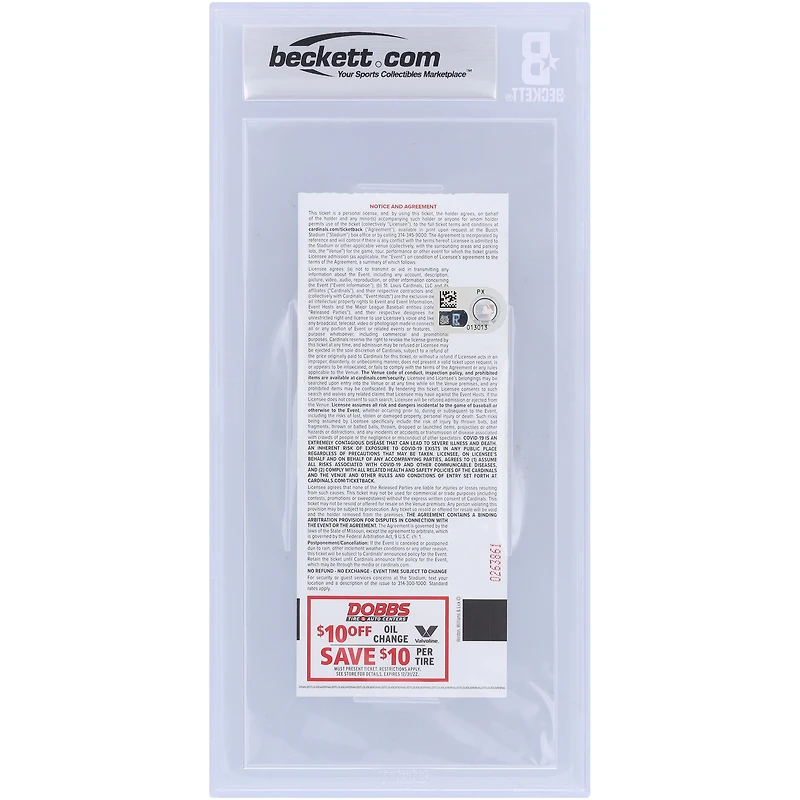 Paul Goldschmidt St. Louis Cardinals Autographed Beckett Fanatics Witnessed Authenticated Ticket from July 16, 2022 - 300th Career Home Run