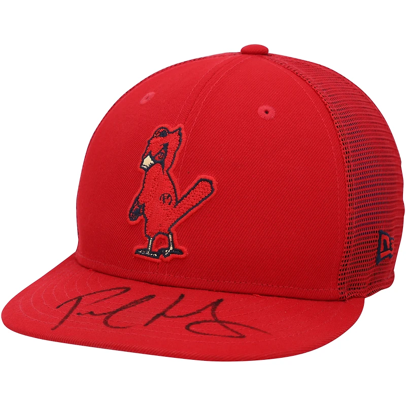 Casquette rouge autographiée par Paul Goldschmidt des Cardinals de St. Louis portée par un joueur de la saison 2023 de la MLB