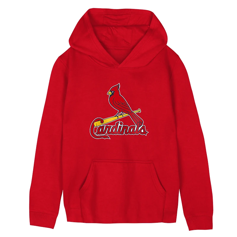 Sweat à capuche en polaire rouge logo principal des Cardinals de Saint-Louis pour enfants d'âge préscolaire Outerstuff